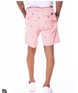 Chaps Men’s 34&quot; Coastland Coral Chino Flat Front Stretch Shorts Retro Ca... - €22,06 EUR