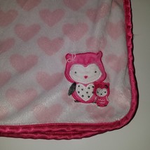 Carter's Child of Mine White Pink Owls Hearts Fleece Baby Blanket Lovey - $21.00