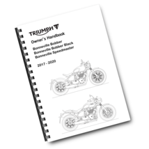 TRIUMPH OWNERS HANDBOOK MANUAL - 2017 TO 2020 - BONNEVILLE BOBBER SPEEDM... - $40.02