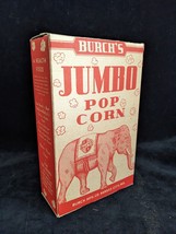 Original 1930s BURCH&#39;S JUMBO Pop Corn Cardboard Box ~ Popcorn Elephant - £30.99 GBP