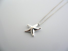 Tiffany &amp; Co Peretti Silver Starfish Star Fish Necklace Pendant Charm Chain Gift - £225.72 GBP