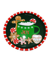 Christmas 13 Inch Printed Gingerbread Serving Plate. Round - $10.84