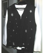Matching Black & White SWEATER & VEST SET Size 3X - $1,471.18 MXN