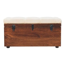 California Walnut White Linen Storage Trunk - $1,256.00