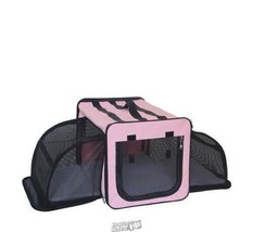 Pet Life Capacious Lightweight Collapsible Dog Crate Pink Large 31.9&quot;Lx22.8&quot;Dx22 - £106.30 GBP