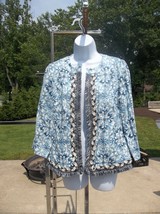 Nwt Chicos Fab Blue Jacket W Fringe Trim 0 - $34.99