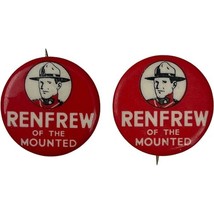Renfrew of the Mounted Celluloid Pinback Wonder Bread 1930s Radio Premiu... - $23.50 CAD
