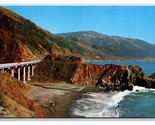 Limekiln Creek Bridge Highway 1 Big Sur California CA UNP Chrome Postcar... - $3.91