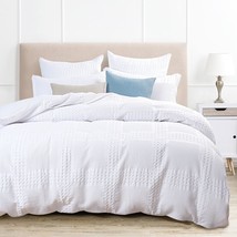 Waffle Weave Duvet Cover Set For All Seasons, Pre-Washed Soft Decorative - £77.09 GBP