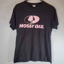 Mossy Oak Shirt Womens Medium Black with Pink Logo Short Sleeve - £10.96 GBP