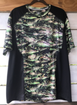 Reel Legends Men&#39;s L Shirt Active Freeline Fishing Gators Green Black Brown S/S - £13.16 GBP