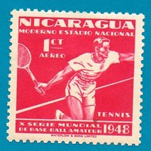 Nicaragua Air Mail Stamp (1949) Mint - Tennis Championship  - $1.99