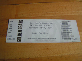 Golden Bears Cal Men&#39;s Basketball Haas Pavilion November 16, 2014 Ticket Stub - £1.55 GBP