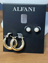 Alfani Gold-Tone 2-Pc. Stud and Pave Hoop Earrings - $13.78