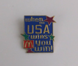 When The USA Wins You Win! McDonald&#39;s Employee Hat Pin - $7.28