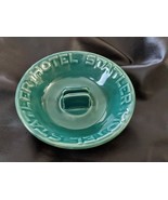 1940s Hotel Statler New York Medio Secolo Verde Blu Arte Ceramiche Ashtr... - $23.89
