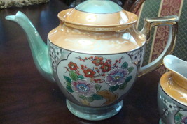 Japanese eggshell Mid Century TAKITO lusterware teapot &amp; creamer ORIGINAL - $64.35
