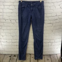 prAna Corduroy Pants Womens Sz 6 Blue Organic Cotton Skinny - £19.46 GBP