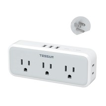 Multi Plug Outlet Splitter, Surge Protector 5 Outlet Extender With 3 Usb... - £26.57 GBP