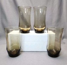 Vintage Libbey Apollo Tawny Brown 13 oz Flat Tumblers Highball Glasses Set of 4 - $19.80