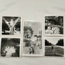 (5) 1959 50s Chicago Summer - Children &amp; Mother Family At Park Outdoor Photo Set - £33.79 GBP