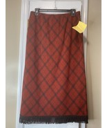 QVC Nina Leonard Stretch Knit Fringe Hem Pencil Skirt Womens XL Red - €18,83 EUR