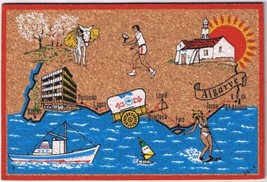 Postcard Printed On Cork Pictorial Map Portugal Algarve - £7.39 GBP