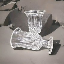 Pair Vintage DePlomb USA 24% Lead Crystal Hurricane Candle Holders - $54.45