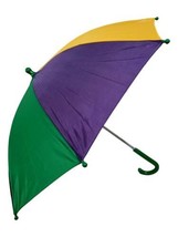 Mardi Gras Umbrella Second Line Parasol Green Purple Yellow 16&quot; - $10.88