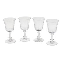 Fostoria Crystal Water Goblets 4pc Set 6.5&quot; Vintage Mid-Century Bar Stemware - £24.11 GBP