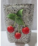 Rare Vintage Antique Lovina California Pottery Cherry Vase 1950&#39;s - £44.07 GBP