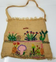 Grocery Bag with Pocket Nicaraguan Canvas Lined Jungle Handmade Vintage - $18.95