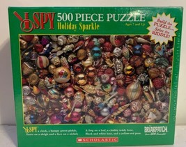 I Spy 500 Piece Puzzle Holiday Sparkle Christmas Scholastic Briarpatch 2008 New - £11.86 GBP