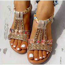 Summer Bohemian Crystal Gladiator Platform Wedges Sandals - $40.95