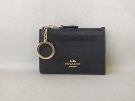Coach Mini Skinny ID zip Card Case in cross grain leather T / 9161 - $54.65