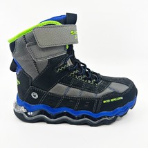 Skechers Turbowave Polar Black Blue Lime S Lights Kids Size 13 Boots - £43.21 GBP