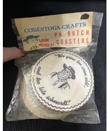 NIP Vintage Souvenir Pennsylvania Dutch Amish Phrases 30 Coasters Paper ... - $331.28 MXN
