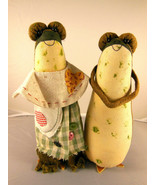 Frog Dolls Cloth Pair of Soft Sculptured Figures 7.5&quot; inches - $18.98 CAD