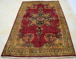 3&#39;8 x 6&#39;2 Vintage Semi Antique Handmade Oriental Wool Area Rug Vase Carpet 4 x 6 - £504.31 GBP