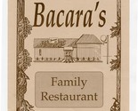 Bacara&#39;s Family Restaurant Menu Sharp Place Jamestown Tennessee 1990&#39;s - £12.46 GBP