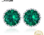 Ano emerald 925 sterling silver stud earrings for women fashion statement gemstone thumb155 crop