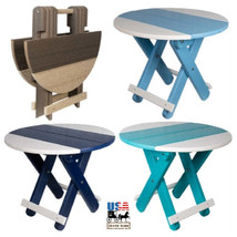 FOLDING ROUND END SIDE TABLE - 4 Season Portable Accent Furniture - £191.82 GBP+