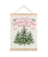 North Pole Village Christmas Wall Decor Pink Bows 12x16 Inch Farmhouse Art - €3,86 EUR