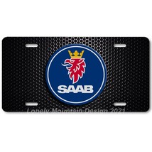 Saab Logo Inspired Art on Mesh FLAT Aluminum Novelty Auto License Tag Plate - £14.38 GBP