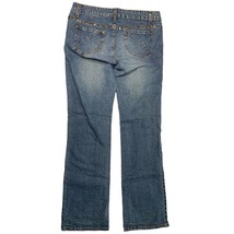 Arizona Jean Company Juniors 11 Staight Leg Jeans Embellished Beaded Tri... - $14.84