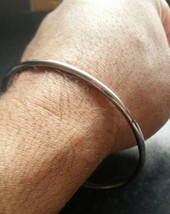 Stunning chrome plated round smooth plain sikh khalsa kara bracelet bangle c14 - £5.01 GBP+