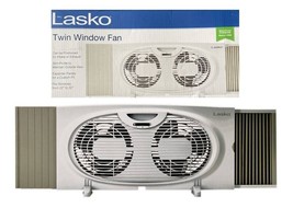 Lasko W07350 Twin Window Fan 10.15&quot; H X 7&quot; D 2-Speed, White - £26.52 GBP