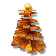 Handcrafted Vintage Wooden Christmas Tree Candle Holder Folding Moveable C16 - $33.99