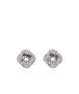 925 Sterling Silver Platinum Plated 0.43 CT White Cubic Zircon Stud Earr... - €127,72 EUR