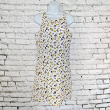 Lisa Jo Dress Womens 7/8 Ivory Floral Sleeveless Pearl Buttons Vintage 90s Y2K - £22.37 GBP